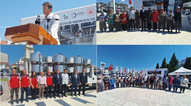 Selendi'de 113 kadın üreticiye süt soğutma tankı desteği